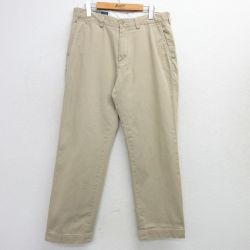 W35★古着 ラルフローレン Ralph Lauren ブランド チノ パンツ チノパン メンズ 90年代 90s コットン ベージュ カーキ 25mar27 中古 ボトムス ロング