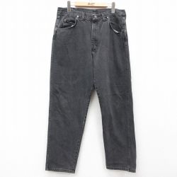 W35★古着 ラングラー Wrangler ジーンズ メンズ 90年代 90s コットン USA製 黒 ブラック デニム 25mar27 中古 ボトムス ジーパン Gパン ロング パンツ