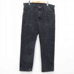 【50%OFF】W37★古着 ラスラー ジーンズ メンズ コットン 黒 ブラック デニム 25mar27 中古 ボトムス ジーパン Gパン ロング パンツ