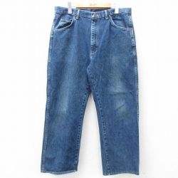 【50%OFF】W35★古着 ラングラー Wrangler ジーンズ メンズ 00年代 00s 紺 ネイビー デニム 25mar27 中古 ボトムス ジーパン Gパン ロング パンツ
