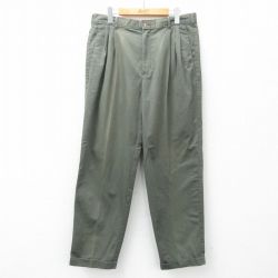 W34★古着 HAGGAR パンツ メンズ 90年代 90s コットン 緑 グリーン 25mar27 中古 ボトムス ロング