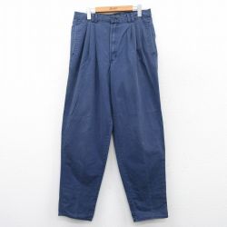 【50%OFF】W33★古着 ビューグルボーイ パンツ メンズ 90年代 90s コットン タロン 紺 ネイビー 【spe】 25mar27 中古 ボトムス ロング