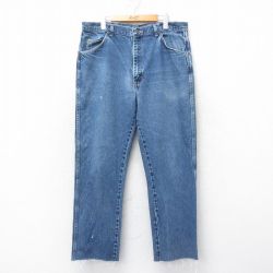 W37★古着 ラングラー Wrangler ジーンズ メンズ 00年代 00s 紺 ネイビー デニム 25mar27 中古 ボトムス ジーパン Gパン ロング パンツ