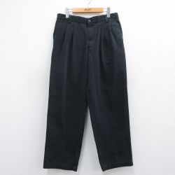 W32★古着 ドッカーズ パンツ メンズ コットン 黒 ブラック 25mar29 中古 ボトムス ロング