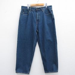 W37★古着 ボルコム VOLCOM ジーンズ メンズ テーパード コットン 紺 ネイビー デニム 25mar29 中古 ボトムス ジーパン Gパン ロング パンツ