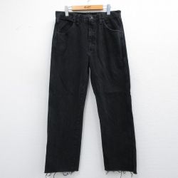 W33★古着 ラスラー ジーンズ メンズ コットン 黒 ブラック デニム 25mar29 中古 ボトムス ジーパン Gパン ロング パンツ