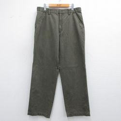 W34★古着 バンヒューセン パンツ メンズ コットン 薄緑 グリーン 25mar29 中古 ボトムス ロング