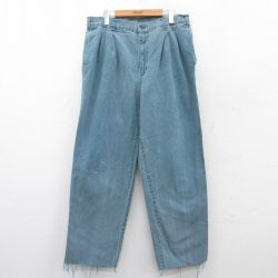 W34★古着 ドッカーズ パンツ メンズ 90年代 90s USA製 薄紺 ネイビー 25mar28 中古 ボトムス ロング