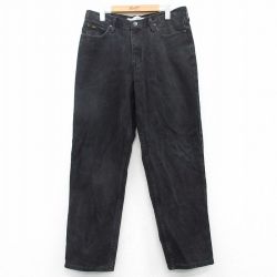 W34★古着 リー Lee ジーンズ メンズ コットン 黒 ブラック デニム 25mar28 中古 ボトムス ジーパン Gパン ロング パンツ