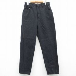 【20%OFF】W32★古着 ジーンズ メンズ 00年代 00s コットン 黒 ブラック デニム 25mar28 中古 ボトムス ジーパン Gパン ロング パンツ