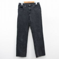 W31★古着 リー Lee ジーンズ メンズ コットン 黒 ブラック 25mar28 中古 ボトムス ジーパン Gパン ロング パンツ
