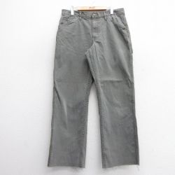 W34★古着 ペインター パンツ メンズ ダック地 コットン グレー 25mar28 中古 ボトムス ロング