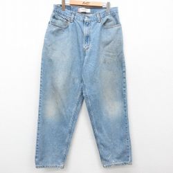 W34★古着 リーバイス Levis 560 ジーンズ メンズ テーパード コットン 紺 ネイビー デニム 25mar28 中古 ボトムス ジーパン Gパン ロング パンツ