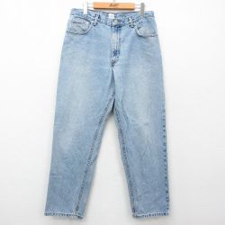 W34★古着 カルバンクライン Calvin Klein ブランド ジーンズ メンズ 90年代 90s コットン USA製 紺 ネイビー デニム 25mar28 中古 ボトムス ジーパン Gパン ロング パンツ