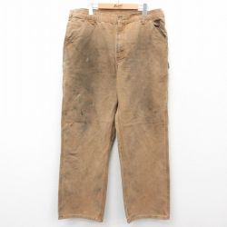 W38★古着 カーハート Carhartt ペインター パンツ メンズ ダック地 茶 ブラウン 【spe】 25mar28 中古 ボトムス ロング