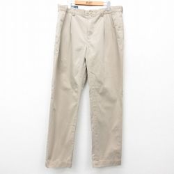 W36★古着 ラルフローレン Ralph Lauren ブランド　チノ パンツ チノパン メンズ 90年代 90s コットン ベージュ カーキ 25mar28 中古 ボトムス ロング