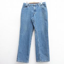 W36★古着 リー Lee ジーンズ メンズ コットン 紺 ネイビー デニム 25mar28 中古 ボトムス ジーパン Gパン ロング パンツ