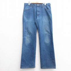 W35★古着 ジーンズ メンズ 90年代 90s USA製 紺 ネイビー デニム 25mar28 中古 ボトムス ジーパン Gパン ロング パンツ