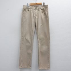 【50%OFF】W35★古着 ラルフローレン Ralph Lauren ブランド ジーンズ メンズ ワンポイントロゴ コットン ベージュ カーキ デニム 25mar29 中古 ボトムス ジーパン Gパン ロング パンツ