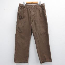 W35★古着 ディッキーズ Dickies パンツ メンズ ダック地 コットン 濃茶 ブラウン 25mar29 中古 ボトムス ロング