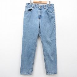 W34★古着 ラルフローレン Ralph Lauren ブランド ジーンズ メンズ コットン 紺 ネイビー デニム 25mar29 中古 ボトムス ジーパン Gパン ロング パンツ