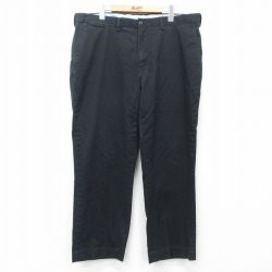 W40★古着 ラルフローレン Ralph Lauren ブランド パンツ メンズ 大きいサイズ 黒 ブラック 25mar29 中古 ボトムス ロング