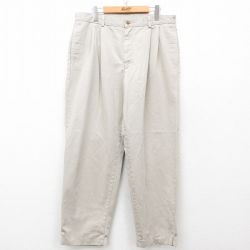 【50%OFF】W35★古着 FARAH チノ パンツ チノパン メンズ コットン 薄ベージュ カーキ 25mar29 中古 ボトムス ロング