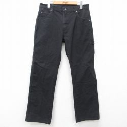 W34★古着 ディッキーズ Dickies ペインター パンツ メンズ ダック地 黒 ブラック 【spe】 25mar29 中古 ボトムス ロング
