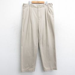 W35★古着 ラルフローレン Ralph Lauren ブランド チノ パンツ チノパン メンズ 90年代 90s コットン ベージュ カーキ 25mar29 中古 ボトムス ロング