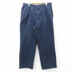 W36★古着 ラルフローレン Ralph Lauren ブランド チノ パンツ チノパン メンズ コットン 紺 ネイビー 25mar31 中古 ボトムス ロング