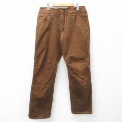 W35★古着 クール KUHL パンツ メンズ コットン 茶 ブラウン 25mar31 中古 ボトムス ロング