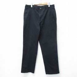 W38★古着 トミーヒルフィガー TOMMY HILFIGER ブランド チノ パンツ チノパン メンズ 90年代 90s ワンポイントロゴ コットン 黒 ブラック 25apr01 中古 ボトムス ロング