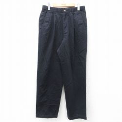 W32★古着 チノ パンツ チノパン メンズ コットン 黒 ブラック 25apr01 中古 ボトムス ロング