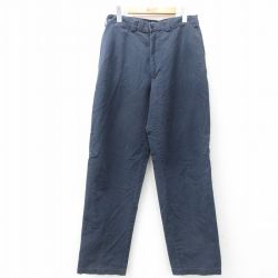 【50%OFF】W32★古着 パンツ メンズ コットン 紺 ネイビー 25apr01 中古 ボトムス ロング