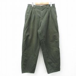 W33★古着 パンツ メンズ 00年代 00s コットン 緑 グリーン 25apr01 中古 ボトムス ロング