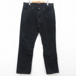 W35★古着 ラルフローレン Ralph Lauren ブランド パンツ メンズ コットン 黒 ブラック 25apr01 中古 ボトムス ロング