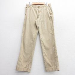 W31★古着 トミーヒルフィガー TOMMY HILFIGER ブランド パンツ メンズ コットン ベージュ カーキ 25apr02 中古 ボトムス ロング