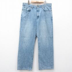 【50%OFF】W36★古着 エディーバウアー ジーンズ メンズ ヒゲ コットン 紺 ネイビー デニム 25apr03 中古 ボトムス ジーパン Gパン ロング パンツ