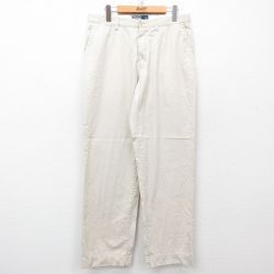 W33★古着 ラルフローレン Ralph Lauren ブランド チノ パンツ チノパン メンズ 90年代 90s コットン ベージュ カーキ 25apr03 中古 ボトムス ロング
