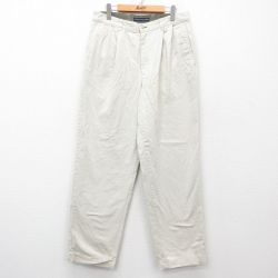 W33★古着 トミーヒルフィガー TOMMY HILFIGER ブランド パンツ メンズ コットン ベージュ カーキ 25apr03 中古 ボトムス ロング