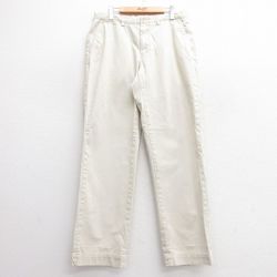 【20%OFF】W33★古着 ラルフローレン Ralph Lauren ブランド チノ パンツ チノパン メンズ 90年代 90s ワンポイントロゴ PRESTON コットン 薄ベージュ カーキ 25apr03 中古 ボトムス ロング