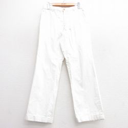 W29★古着 パンツ メンズ コットン イタリア製 白 ホワイト 25apr03 中古 ボトムス ロング