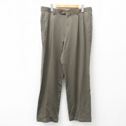 W35★古着 スラックス パンツ メンズ 80年代 80s ウール USA製 タロン 濃緑 グリーン 25apr03 中古 ボトムス ロング