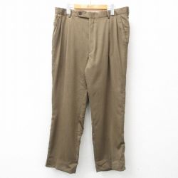 W36★古着 ノーティカ NAUTICA ブランド スラックス パンツ メンズ ウール 茶 ブラウン 25apr03 中古 ボトムス ロング