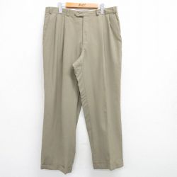 W34★古着 ラルフローレン Ralph Lauren チャップス ブランド スラックス パンツ メンズ 80年代 80s ベージュ カーキ 25apr04 中古 ボトムス ロング