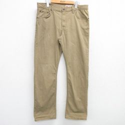 W34★古着 ラングラー Wrangler ジーンズ メンズ ベージュ カーキ デニム 25apr04 中古 ボトムス ジーパン Gパン ロング パンツ