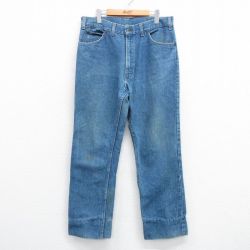 W36★古着 ジーンズ メンズ 90年代 90s コットン USA製 紺 ネイビー デニム 25apr07 中古 ボトムス ジーパン Gパン ロング パンツ