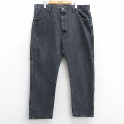 【20%OFF】W39★古着 ラスラー ジーンズ メンズ 大きいサイズ コットン 黒 ブラック デニム 25apr10 中古 ボトムス ジーパン Gパン ロング パンツ