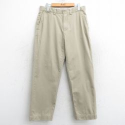 W33★古着 ラルフローレン Ralph Lauren ブランド チノ パンツ チノパン メンズ ワンポイントロゴ コットン ベージュ カーキ 25apr10 中古 ボトムス ロング