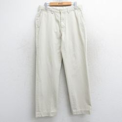 W33★古着 ラルフローレン Ralph Lauren ブランド チノ パンツ チノパン メンズ コットン 薄ベージュ カーキ 25apr10 中古 ボトムス ロング
